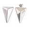Non-Tarnish 304 Stainless Steel Stud Earrings, Triangle, Stainless Steel Color, 30x20mm