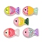 Handmade Lampwork Beads, Fish, with Enamel, Mixed Color, 20x13x5.5mm, Hole: 1.4mm