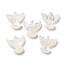 Natural Shell Beads, Horizontal Hole, Bird, White, 13x13x3mm, Hole: 0.7mm