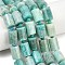 Natural Amazonite Beads Strands, Faceted, Column, with Seed Beads, 15~15.5x10mm, Hole: 0.8mm, about 22pcs/strand, 15.75''~15.98''(40~40.6cm)
