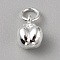 Brass Charms, with Jump Ring, Silver, Tomato, 11x7.5x7mm, Hole: 4mm