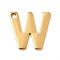 304 Stainless Steel Charms, Letter Charms, Ion Plating(IP), Real 18K Gold Plated, Letter W, 11x12x0.8mm, Hole: 1.2mm