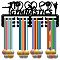 Sports Theme Iron Medal Hanger Holder Display Wall Rack, 3-Line, with Screws, Gymnastics, Heart, 130x290mm