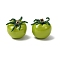Imitation Vegetable Resin Pendants, Tomato, with Golden Iorn Loop, Green, 20.5x19.5mm, Hole: 2mm