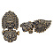 1Pc Tibetan Style Brass Shackle Clasps, for Bracelet Making, Chief of a Tribe, Antique Bronze, 46x24.5x14mm