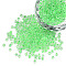 Glow in the Dark Luminous Transparent Glass Seed Beads, Round, Lime, 3.5x1.6mm, Hole: 1mm, about 18200pcs/450g, 450g/bag