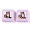 Opaque Resin Decoden Cabochons, Biscuits & Cat, Lilac, 21x21x8~9mm