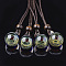 Handmade Lampwork Pendants, Galaxy Universe Ball, with One Color Small Ball Inside, Gold, 27~28x20~21x19~20mm, Hole: 3mm