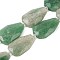 Natural Green Strawberry Quartz Beads Strands, Faceted Teardrop, 36~40x24~26x9.5~10.5mm, Hole: 2mm, about 9pcs/strand, 14.96''(38cm)