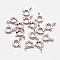 925 Sterling Silver Spring Ring Clasps, Ring, with 925 Stamp, Rose Gold, 9x7x1.5mm, Hole: 1.5mm