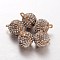 Alloy Rhinestone Pendants, Round, Light Gold, 16x12.5mm, Hole: 2mm
