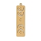 304 Stainless Steel Pendants, Laser Cut, Rectangle with Moon Charms, Golden, 33.5x8.5x1mm, Hole: 1.2mm