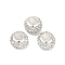 Alloy Rhinestone Clay Pave Beads, Rondelle, White, 11.5x7.5mm, Hole: 5mm