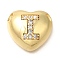 Rack Plating Brass Micro Pave Cubic Zirconia Pendants, Cadmium Free & Lead Free, Heart with Letter A~Z Charms, Real 18K Gold Plated, Letter I, 14.5x16x6mm, Hole: 3mm