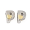 Brass Beads, Platinum & Golden, Letter P, 11x8x7.5mm, Hole: 5x4mm