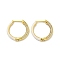 Brass Micro Pave Cubic Zirconia Hoop Earring, with Enamel, Real 18K Gold Plated, White, 24x3.5mm