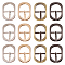 12Pcs 6 Colors Zinc Alloy Center Bar Buckles, For Webbing, Strapping Bags, Garment Accessories, Rectangle, Mixed Color, 36x25x6mm, 2pcs/color