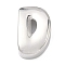 Brass Initial Beads, Platinum, Long-Lasting Plated, Rack Plating, Lead Free & Cadmium Free, Letter D, 21x13x7mm, Hole: 8.5x4.5mm