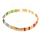 Rainbow Bohemian Style Glass Beads Stretch Bracelets, Fashion Tila Beaded Bracelet for Women
