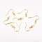 Brass Earring Hooks, Ear Wire, with Horizontal Loop, Golden, 17~19x16~18x0.8mm, 20 Gauge, Hole: 2mm
