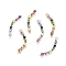 Chakra Brass Micro Pave Cubic Zirconia Links connectors, Colorful, Mixed Color, 8x32x3mm, Hole: 0.8mm