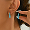 Vintage Minimalist Stainless Steel Teardrop Dangle Earrings, Various Colors, Versatile Wear, Golden, Blue, 22x5mm