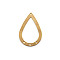 Brass Chandelier Components Links, 4 Loop Connector, Teardrdop, Raw(Unplated), 40x27x0.8mm, Hole: 1.4mm