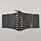 PU Leather Wide Elastic Corset Belt with Alloy Buckle, Lace-up Waist Belt, Vintage Court Girdle Belt for Dress, Black, 26~26-3/4 inch(66~68cm)