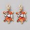 Alloy Enamel Pendants, Tortoise, Colorful, 24x13.5x4mm, Hole: 1.8mm