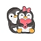 Cute Animal Hug with Heart Enamel Pins, Alloy Brooches for Backpack Clothes, Penguin, 27.5x28.5mm