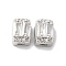 Brass Micro Pave Clear Cubic Zirconia Beads, Rectangle, Platinum, 7x5x4.5mm, Hole: 1x2mm