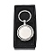 Zinc Alloy Rotating Keychain Clasps, with Iron Split Key Rings, Platinum, Flat Round, 79mm