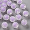 Transparent Acrylic Beads, Frosted, Bead in Bead, Pumpkin, Lilac, 11x11.5mm, Hole: 2mm, about 110pcs/100g