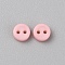 Mini Resin Button, 2-Hole Doll BJD Garment Accessories, Flat Round, Pink, 3x1mm, Hole: 0.5mm
