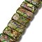 Synthetic Imperial Jasper Beads Strands, Dyed, Rectangle, 2-Hole, Lime Green, 10x20x5mm, Hole: 0.9mm, about 17pcs/strand, 6.89''(17.5cm)