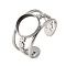 304 Stainless Steel Cuff Ring Components, Pad Ring Settings, Round, Stainless Steel Color, Tray: 10mm, Inner Diameter: 18.6mm