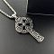 Stainless Steel Viking Cross Pendant Necklaces Vintage Punk Personalized Jewelry, Stainless Steel Color