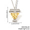 Brass Micro Pave Clear Cubic Zirconia Bee Initial Pendant Necklaces, Platinum & Golden, Letter T, 15.75 inch(40cm), pendant: 29x22mm