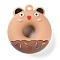 PVC Plastic Pendants, Doughnut with Bear, BurlyWood, 41x36x13mm, Hole: 3mm