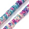 Baking Paint Synthetic Turquoise Beads Strands, with Enamel, Disc, Camellia, 6~6.5x2.5mm, Hole: 1~1.2mm, about 133~134pcs/strand, 14.57''(37cm)