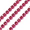 Iron Rhinestone Cup Chains, with Spool, Pink, Fuchsia, 3x3x2.5mm, about 10yards/roll