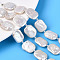 Natural Baroque Keshi Pearl Beads Strands, with Seed Beads, Nucleated Pearl, Rectangle, Seashell Color, 16.5~18x12.5~13.5x4~7.5mm, Hole: 0.8mm, about 6pcs/strand, 4.53~4.72 inch(11.5~12cm)