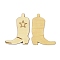 Wooden Cabochons, Boot with Star, Pale Goldenrod, 44.5x34x2.4mm