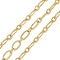 Brass Textured Oval Link Chains, Soldered, with Spool, Golden, 8.5x4x0.7mm, about 32.81 Feet(10m)/Roll