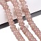 Natural White Jade Beads Strands, Smooth Rondelle, Dyed, Dark Salmon, 10~10.5x5.5~6mm, Hole: 0.7~1.2mm, about 61~69pcs/strand, 14.37~15.55 inch(36.5~39.5cm)