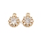 Brass Micro Pave Cubic Zirconia Pendants, Flat Round Charms, Real 18K Gold Plated, Clear, 9.5x7.5x3mm, Hole: 1.2mm