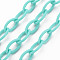 ABS Plastic Cable Chains, Oval, Pale Turquoise, 13x7~7.5x2mm, about 15.35~15.74 inch(39~40cm)/strand