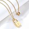 304 Stainless Steel Rolo Chain Pendant Necklaces, Padlock Necklaces for Women Men, Locks with Letter, Letter J, 17.64 inch(44.8cm)