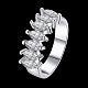 Latón Rhinestone de los anillos de cristal RJEW-BB16763-7P-2