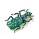 Pin de esmalte de escarabajos con pedrería JEWB-P016-06AG-01-3